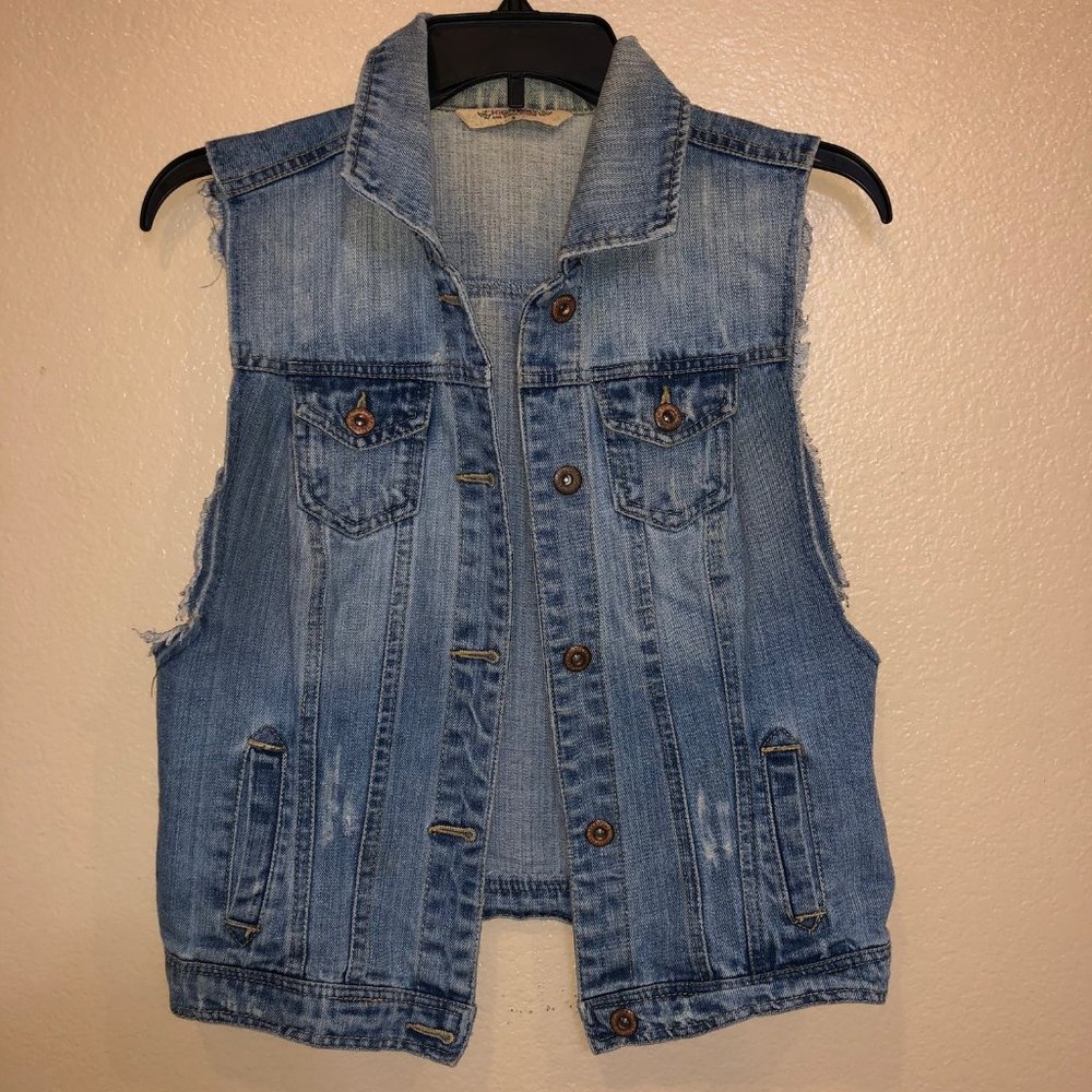 Highway Jeans Distressed Jean Vest